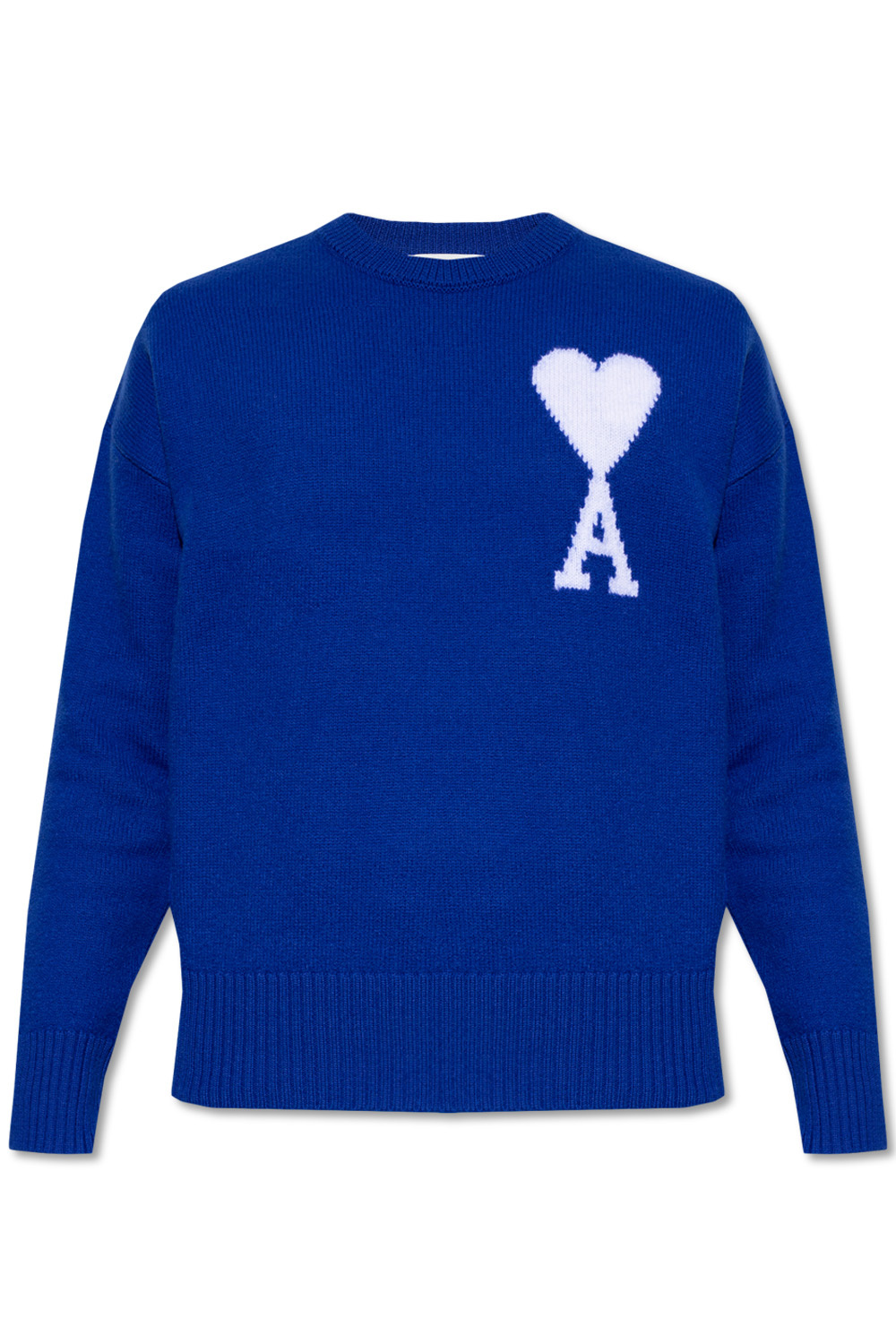 アミ ami alexandremattiussiニット セーター ブルー Navy blue Logo - SchaferandweinerShops Liechtenstein - Closed